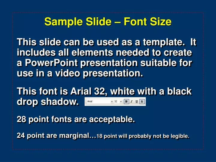 sample slide font size n.