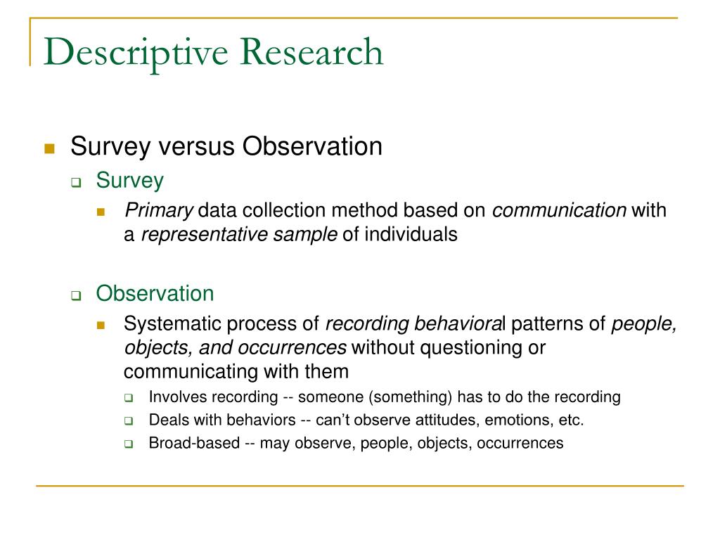 descriptive research survey method