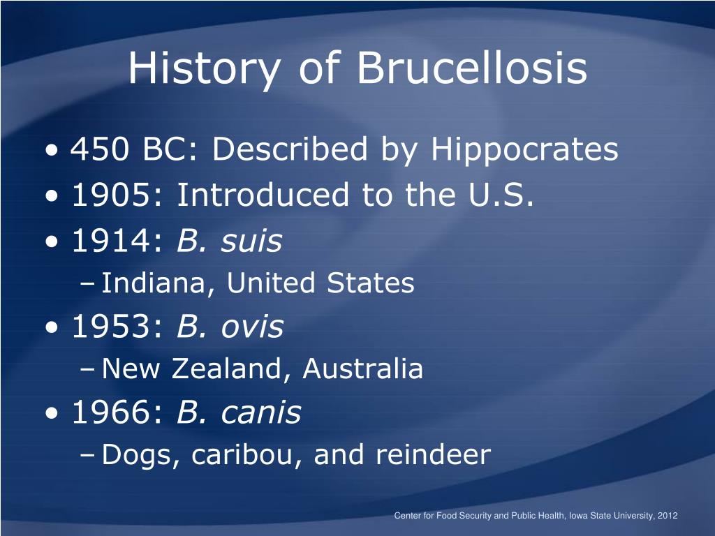 history of brucellosis l