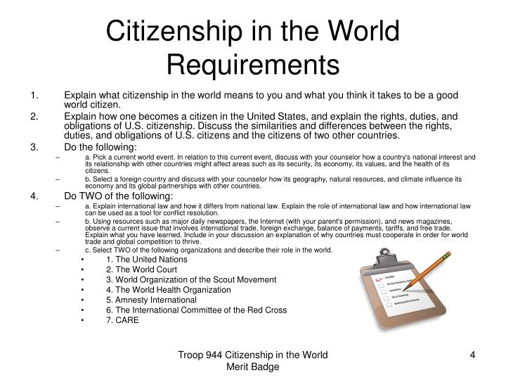 PPT - Citizenship in the World Merit Badge PowerPoint Presentation - ID ...
