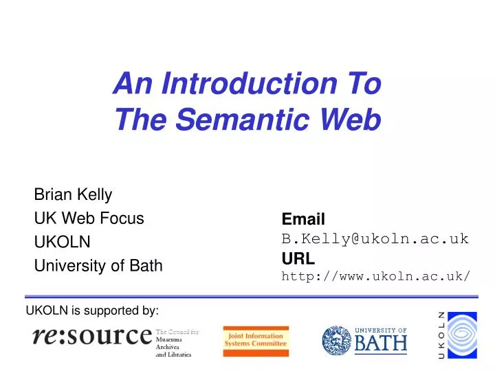 PPT - An Introduction To The Semantic Web PowerPoint Presentation, Free ...