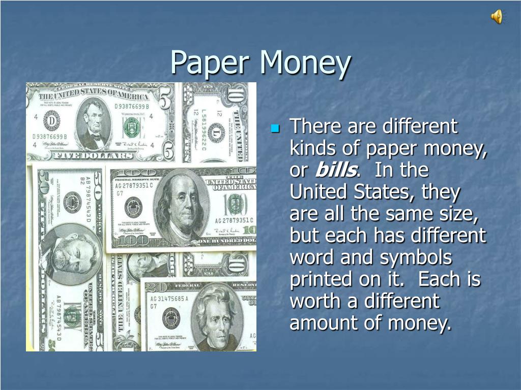 meaning of the term paper money