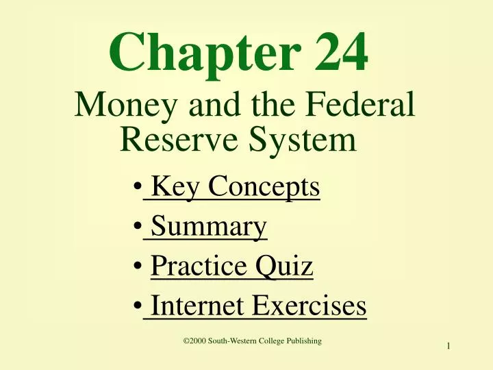 chapter 24 money and the federal reserve system n.