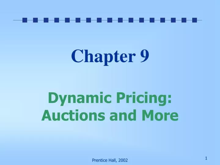 chapter 9 dynamic pricing auctions and more n.