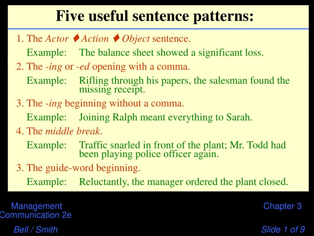 sentence pattern powerpoint presentation