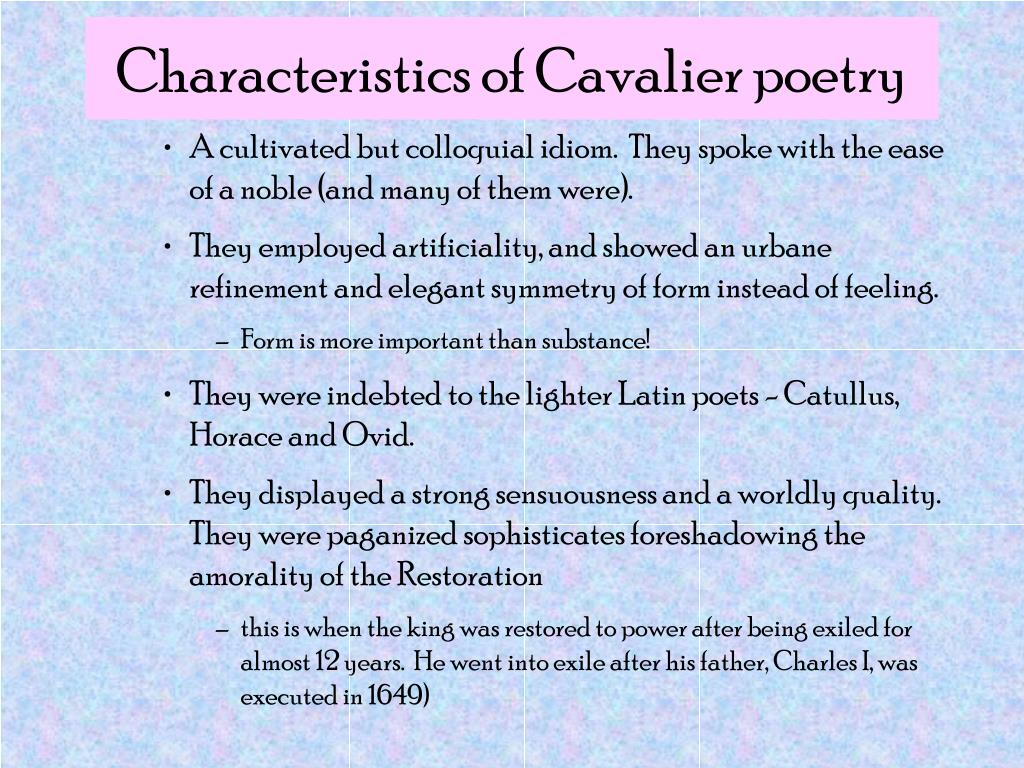 what is a cavalier poem