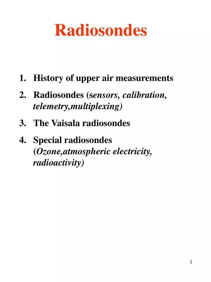 PPT - Radiosondes PowerPoint Presentation, free download - ID:1258852