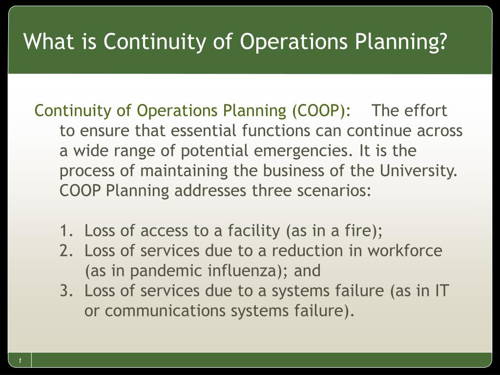 PPT What is Continuity of Operations Planning? PowerPoint