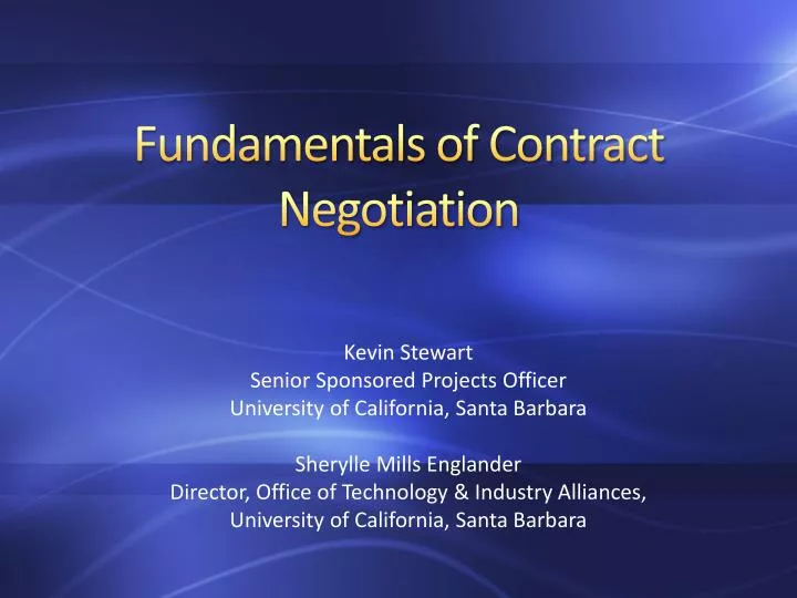 fundamentals of contract negotiation n.