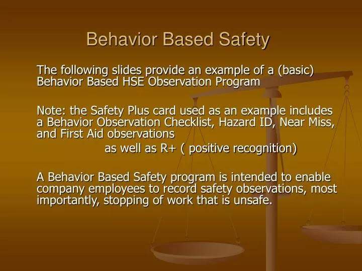 behavior based safety n.