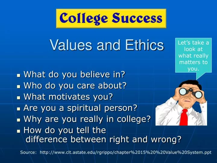 values and ethics and career success values and ethics and career success