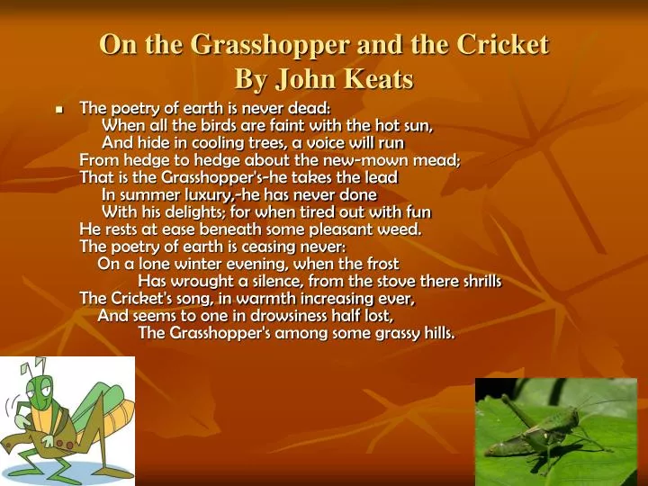 PPT On the and the Cricket By John Keats PowerPoint