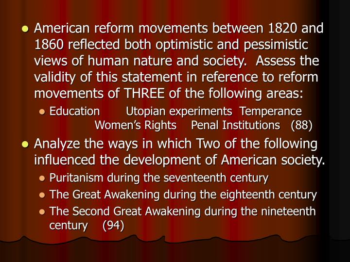 american reform movements between 1820 and 1860 essays american reform movements between 1820 and 1860 essays