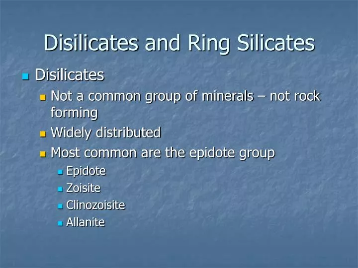 disilicates and ring silicates n.