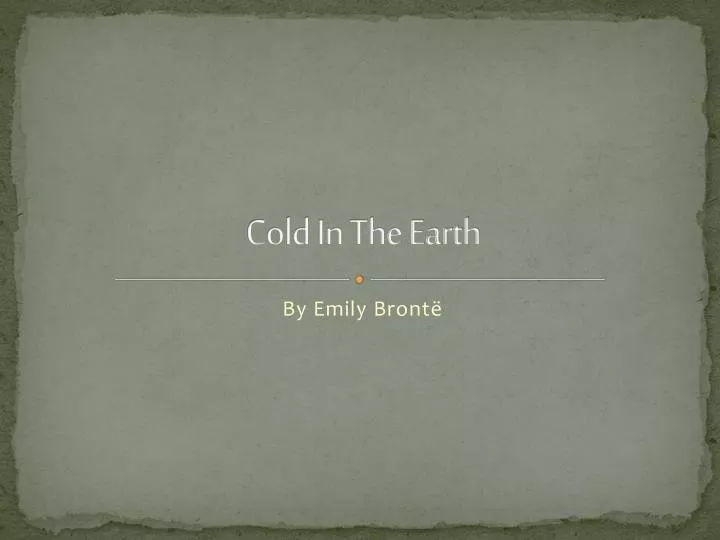 PPT - Cold In The Earth PowerPoint Presentation, free download - ID:1264045