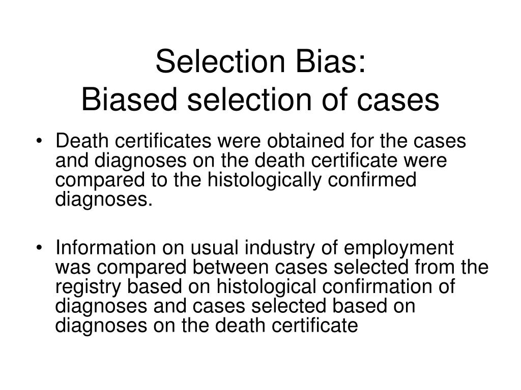 case study on selection bias