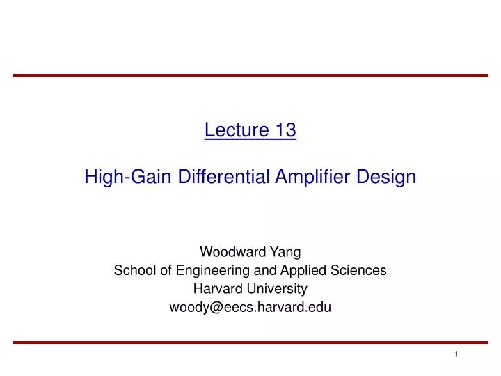 lecture 13 high gain differential amplifier design n.