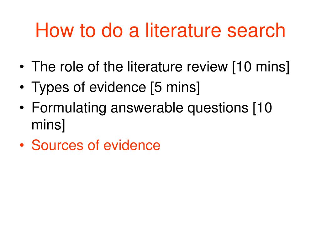 how do you do a literature search