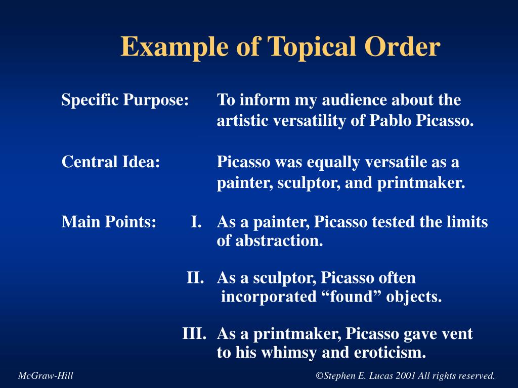 topical order essay