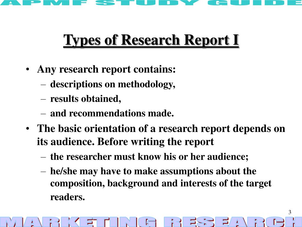 types of research report