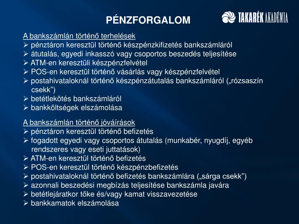 PPT - PASSZÍV BANKMŰVELETEK PowerPoint Presentation, free download -  ID:1269507