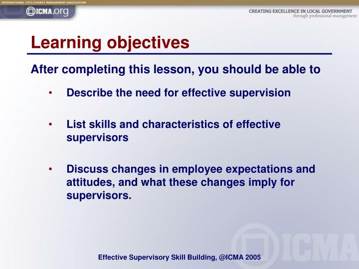 ppt effective supervisory practices better results through employee expectation list