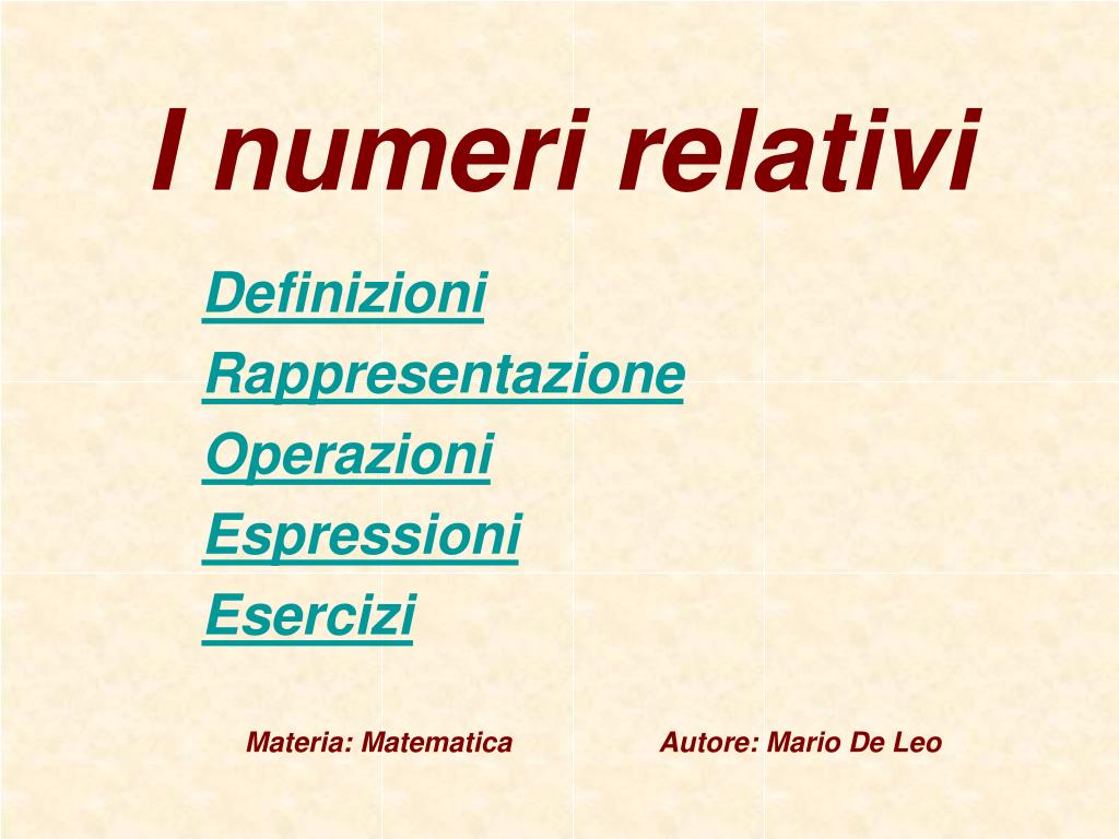 Ppt I Numeri Relativi Powerpoint Presentation Free Download Id