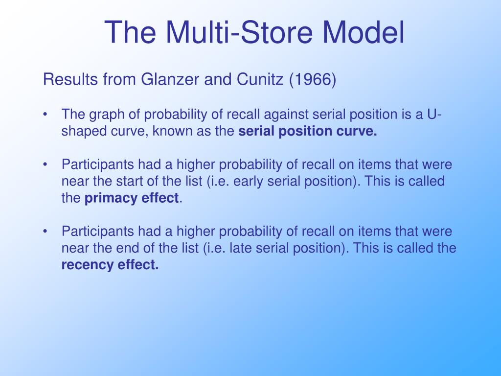 glanzer and cunitz 1966 serial position effect hypothesis glanzer and cunitz 1966 serial position effect hypothesis