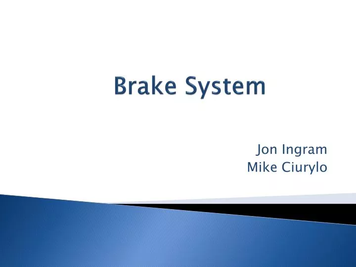 brake system n.