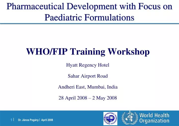 pharmaceutical development with focus on paediatric formulations n.