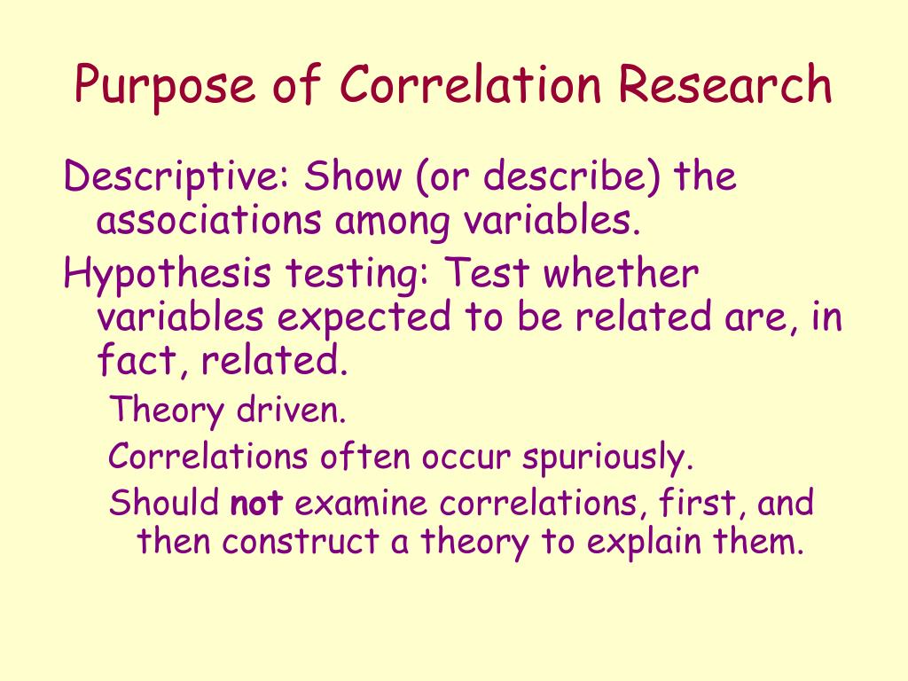 correlation hypothesis in research