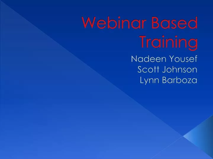 webinar based training n.