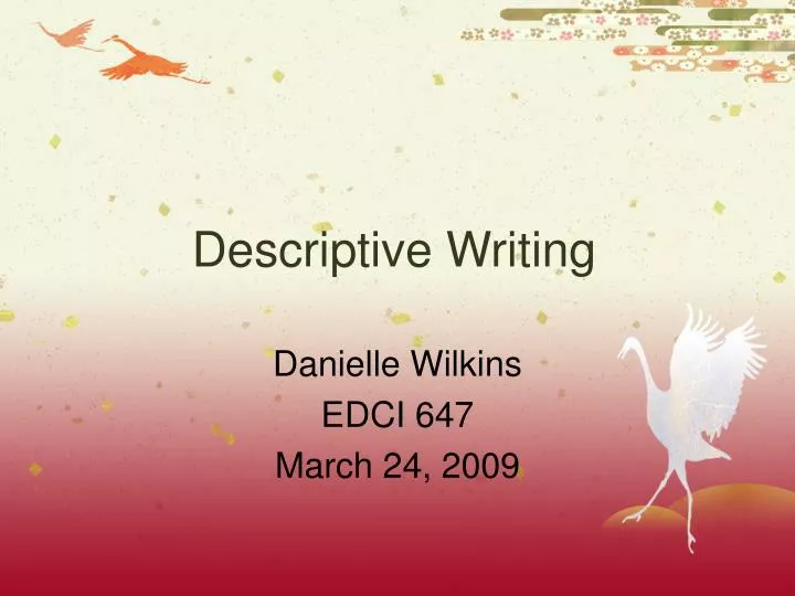 descriptive writing n.