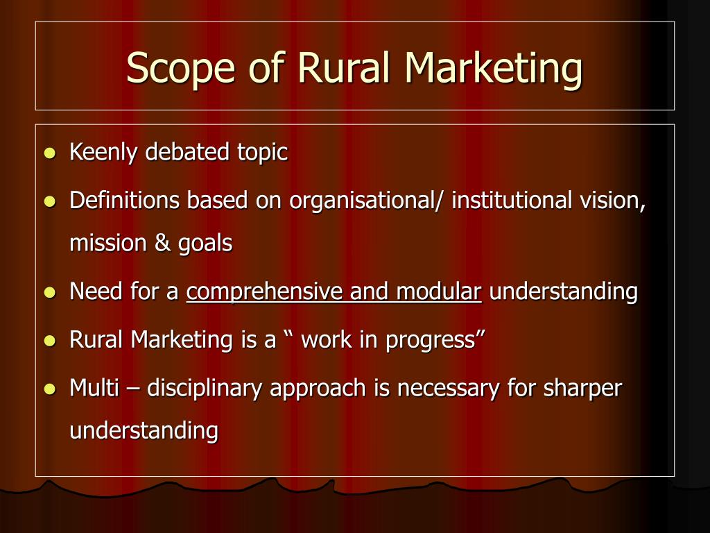 rural marketing research topics