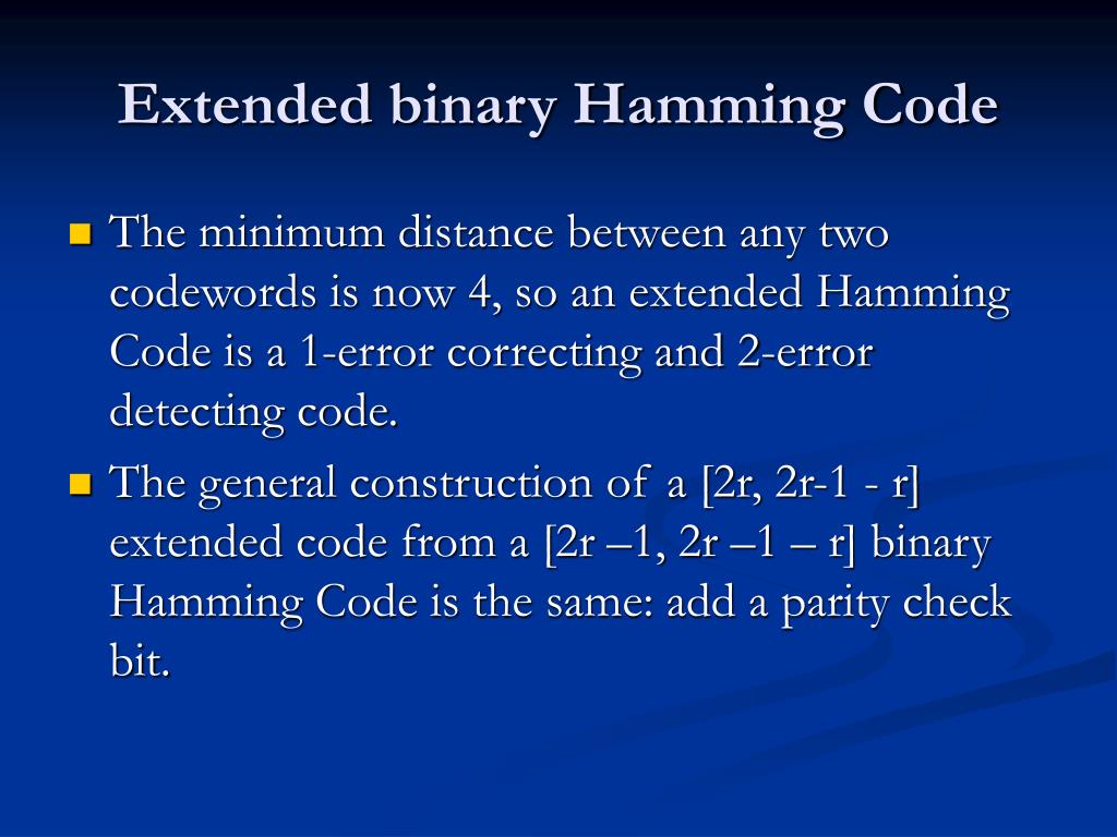 PPT - Hamming Codes PowerPoint Presentation, free download - ID:1273951