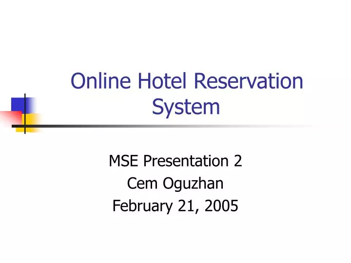 online hotel reservation system n.