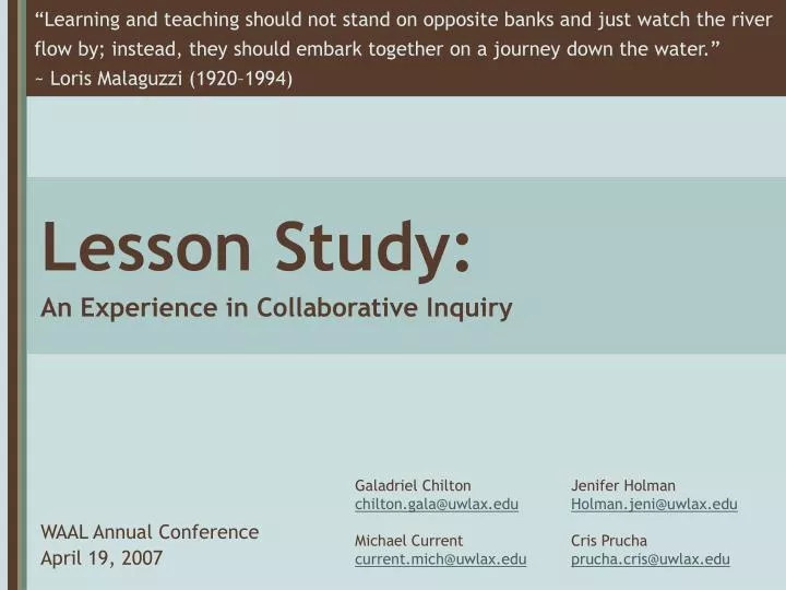 lesson study an experience in collaborative inquiry n.