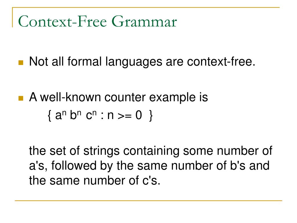 do context free grammars contain strings