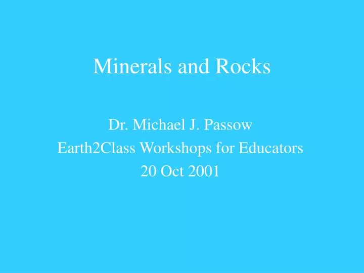 minerals and rocks n.