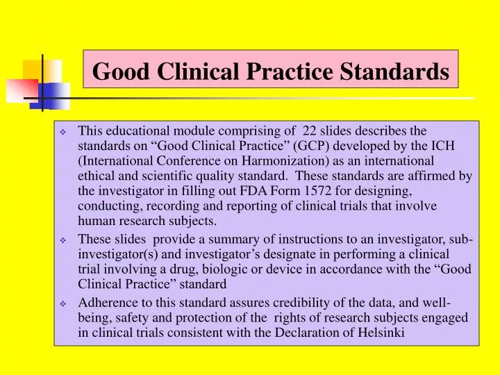 Clinical Requirements and Standards