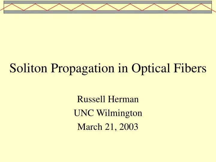 soliton propagation in optical fibers n.