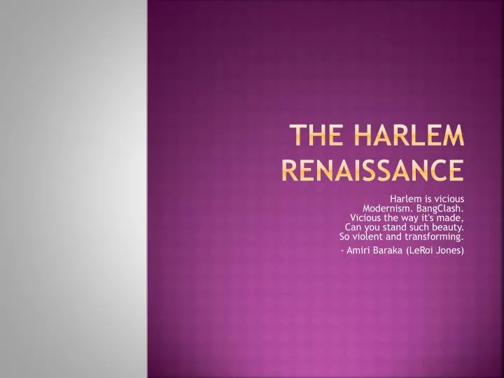 the harlem renaissance n.