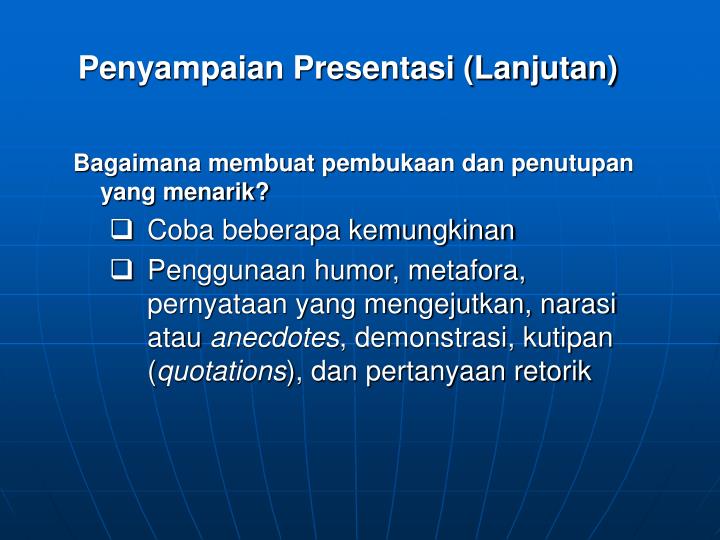 PPT - KOMUNIKASI BISNIS: PRESENTASI ORAL PowerPoint 