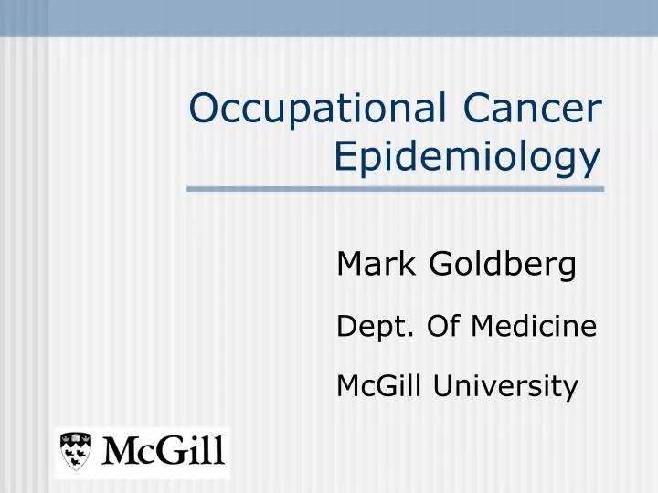 occupational cancer epidemiology n.