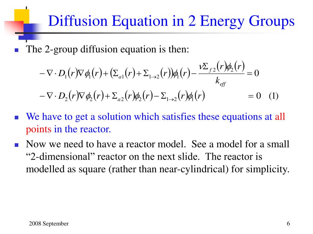 PPT Solving the 2Group Diffusion Equation Numerically PowerPoint