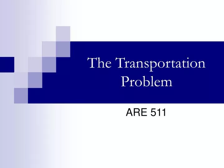 the transportation problem n.