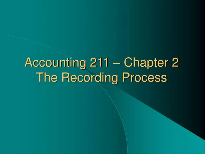 accounting 211 chapter 2 the recording process n.