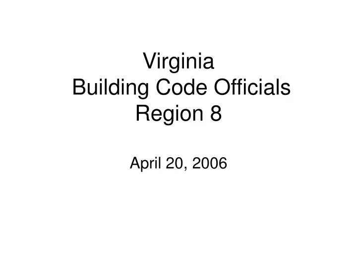 virginia building code officials region 8 n.