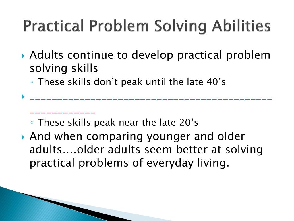 a developmental study of practical problem solving in adults