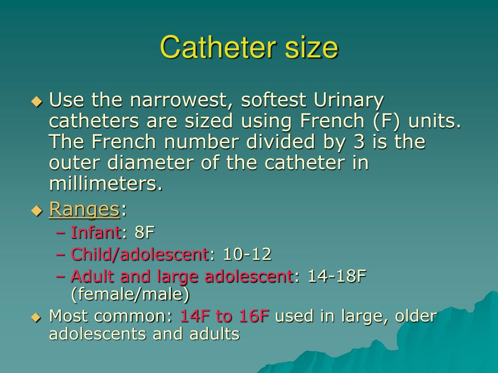 French Size Catheter Conversion Chart